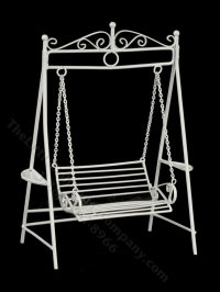 (image for) Miniature White Garden Swing for Dollhouses