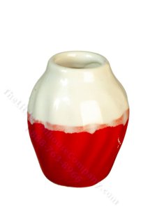 (image for) Miniature Two-Toned Red Vase for Dollhouses