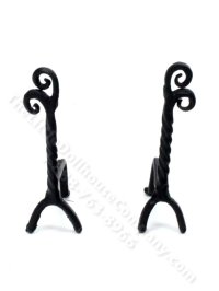 (image for) Miniature Handmade Wrought Iron Andirons for Dollhouses