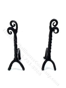 (image for) Miniature Handmade Wrought Iron Andirons for Dollhouses
