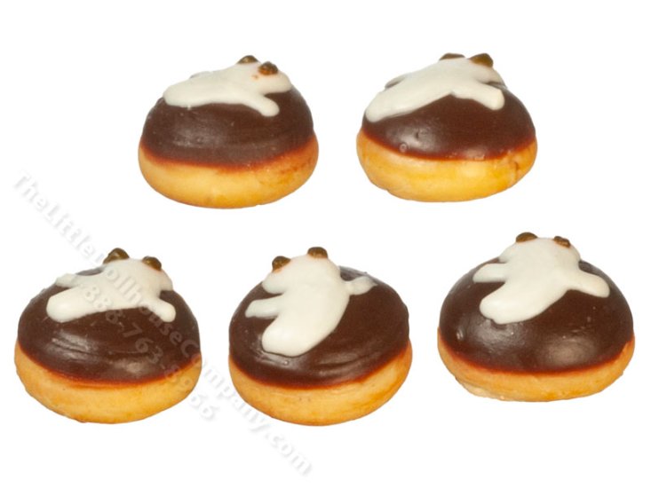 (image for) Miniature Halloween Ghost Donuts for Dollhouses (5pcs)