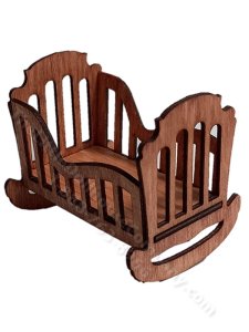 (image for) Miniature Wooden Crib Kit for Dollhouses