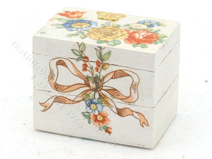 (image for) Miniature Two Tier Painted Jewellery Box