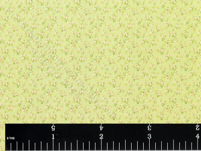 (image for) Dollhouse Scale Model Small Green Floral Wallpaper