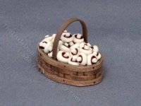 (image for) Miniature Handmade Basket of Mushrooms for Dollhouses
