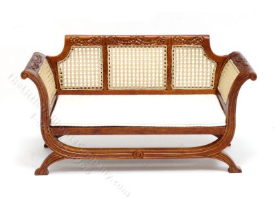 (image for) Miniature Caned Walnut Sofa for Dollhouses