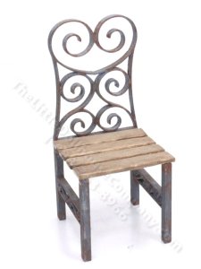 (image for) Miniature Handmade Vintage Metal Filigree Garden Chair