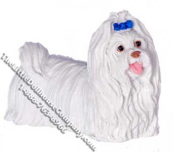(image for) Dollhouse Scale Model Maltese Dog Standing