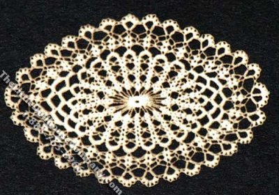 (image for) Miniature Oval Laser Cut Doily for Dollhouses