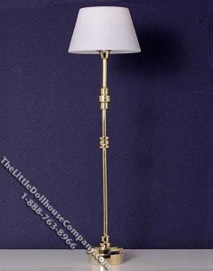 (image for) Miniature Battery Operated Tall Brass Floor Lamp
