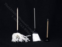 (image for) Miniature Cleaning Set for Dollhouses (3 pcs) - Black