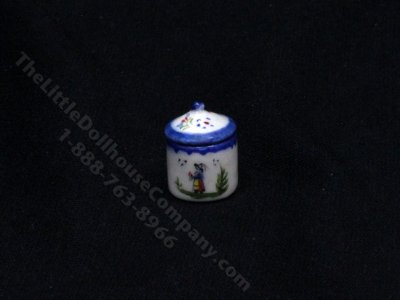 (image for) Miniature Porcelain Quimper Cookie Jar by Janice Crawley