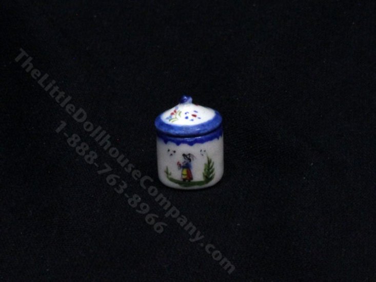 (image for) Miniature Porcelain Quimper Cookie Jar by Janice Crawley