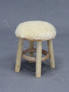 (image for) Dollhouse Miniature Unfinished Stool
