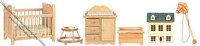 (image for) Miniature Oak 6 Piece Nursery Set for Dollhouses