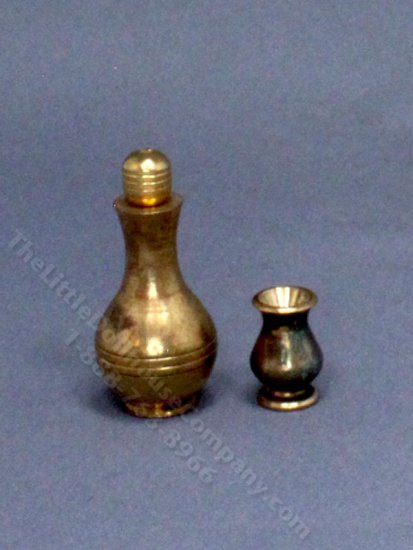 (image for) Vintage Miniature Gold Decanter and Cup Set for Dollhouses