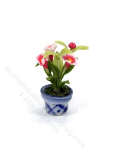 (image for) 1/2" Scale Miniature Pot of Hibiscus