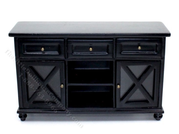 (image for) Miniature Ebony Sideboard for Dollhouses