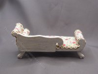 (image for) Miniature White Floral Chaise Lounge