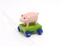 (image for) Handmade Miniature Pig Pull Toy for Dollhouses