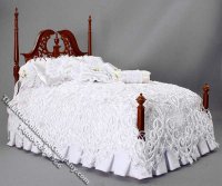 (image for) Miniature 4 Post Bed w/Pillows & Lace Covers by Serena Johnson