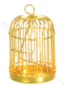 (image for) Dollhouse Scale Model Brass Birdcage