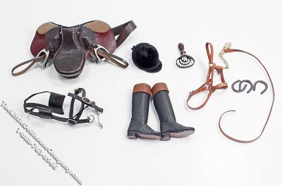 (image for) Dollhouse Scale Model Horse Riding Set
