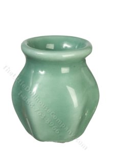 (image for) Miniature Sage Green Hexagon Vase for Dollhouses