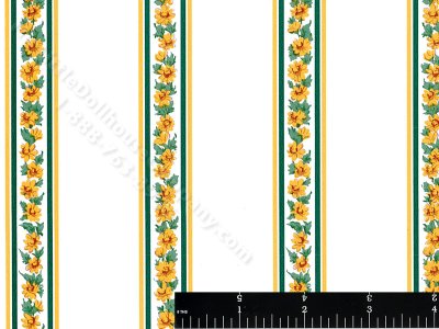 (image for) Sunflower Stripe Pattern Miniature Wallpaper for Dollhouses
