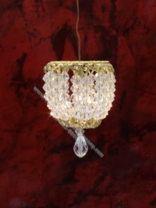 (image for) Dollhouse Scale Small Dome Crystal Chandelier