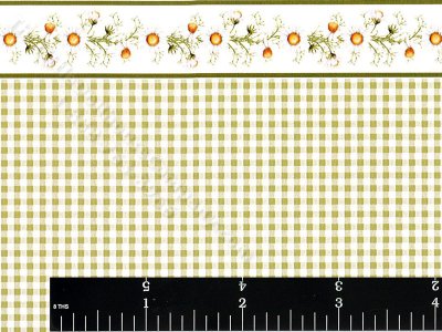 (image for) Daisy Check with Border Pattern Wallpaper for Dollhouses