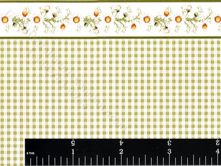 (image for) Daisy Check with Border Pattern Wallpaper for Dollhouses