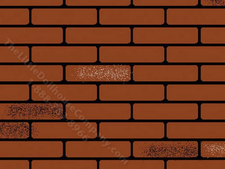 (image for) Dollhouse Scale Model Used Red on Black Brick Vinyl Flooring