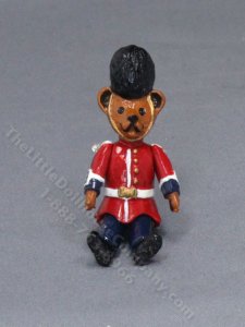 (image for) Miniature Pewter Guardsman Bear Toy for Dollhouses