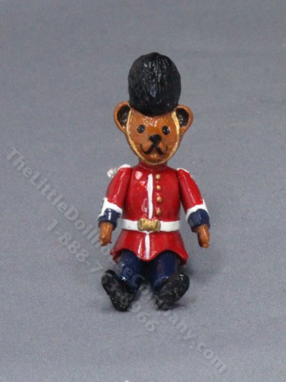 (image for) Miniature Pewter Guardsman Bear Toy for Dollhouses