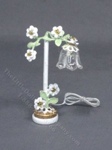(image for) Miniature White Rose Lamp for Dollhouses
