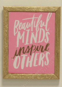 (image for) Miniature Inspirational Print on Wood in Gold Frame