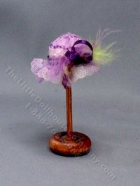 (image for) Vintage Miniature Purple Sun Hat for Dollhouses
