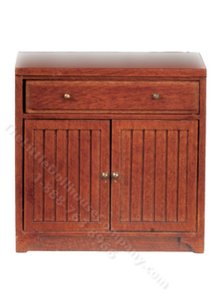 (image for) Miniature Walnut Kitchen Bottom Cabinet for Dollhouses