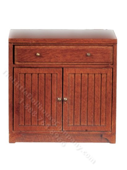(image for) Miniature Walnut Kitchen Bottom Cabinet for Dollhouses