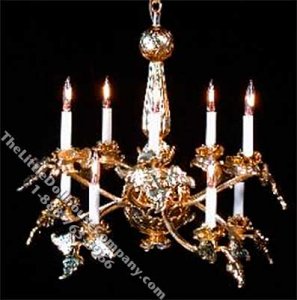(image for) Dollhouse Scale Model Rose Gold Chandelier