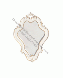 (image for) Miniature White Bourbon Petite Mirror for Dollhouses