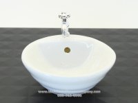 (image for) Miniature White Round Faucetless Ceramic Sink