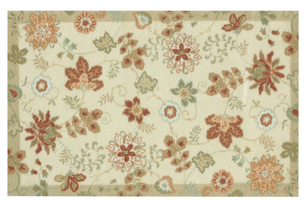(image for) Miniature Extra Small Scale Green Floral Rug