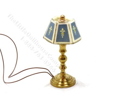 (image for) Miniature 12v Small Table Lamp for Dollhouses - Fleur de Lis