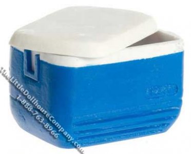 (image for) Miniature Blue & White Cooler for Dollhouses
