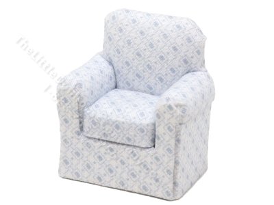 (image for) 1:24 Scale Miniature Sugar Squares Armchair for Dollhouses - Blue
