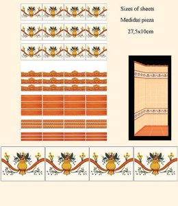 (image for) Dollhouse Scale Model Wall Tiles-Borders