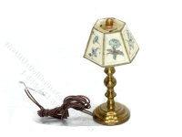 (image for) Miniature Brass Lamp with Floral Shade