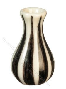 (image for) Miniature White and Black Striped Bud Vase for Dollhouses